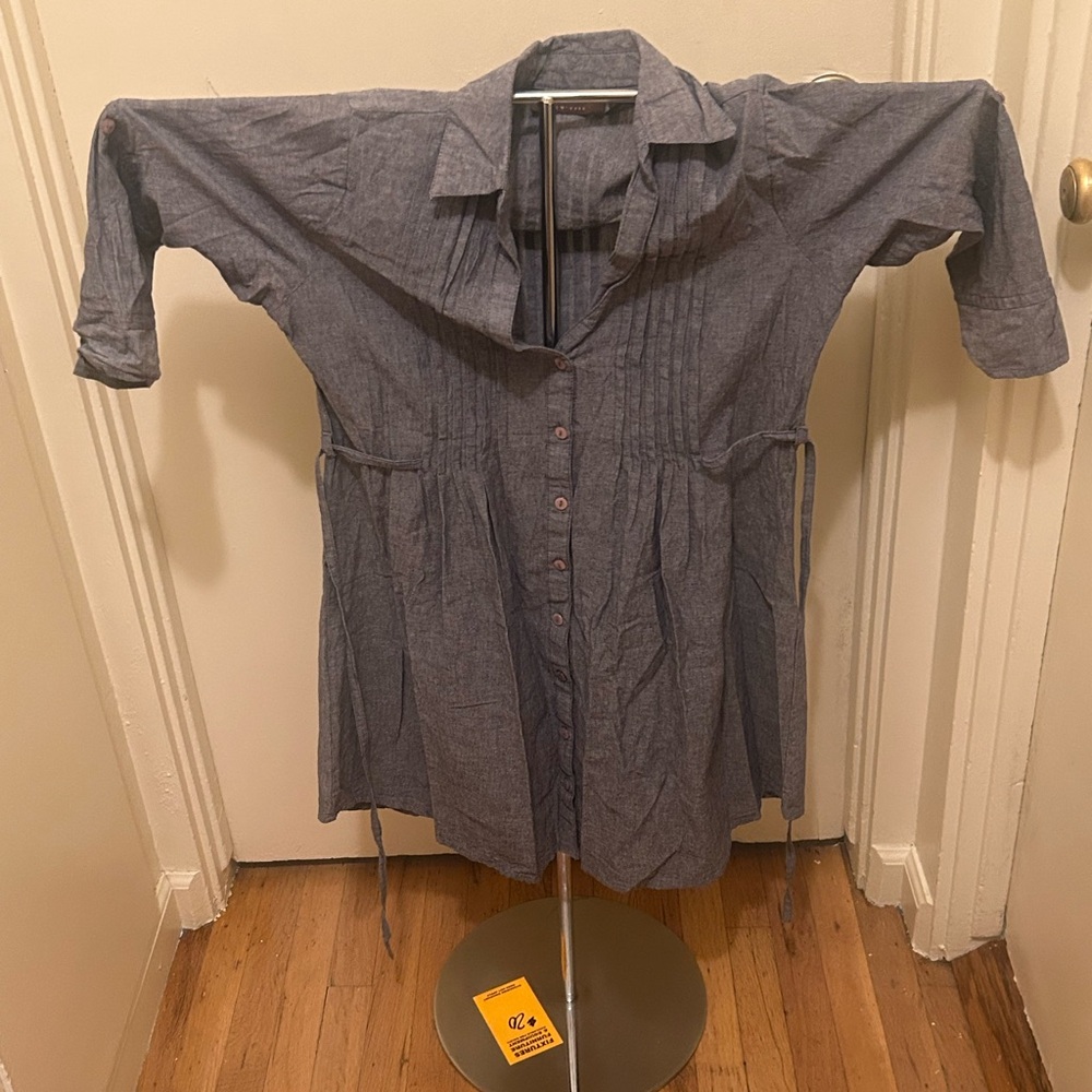 Speed Control Long Sleeve Shirt Dress-Size S